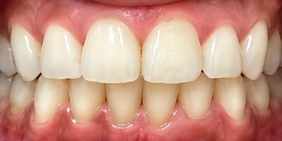 After treatment: a cleaner, brighter smile